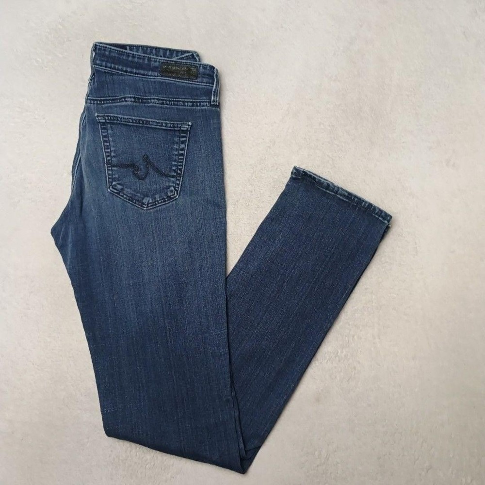 AG Adriano Goldschmied Jeans Womens 28 Blue Skinny Stevie Medium Embroidered USA